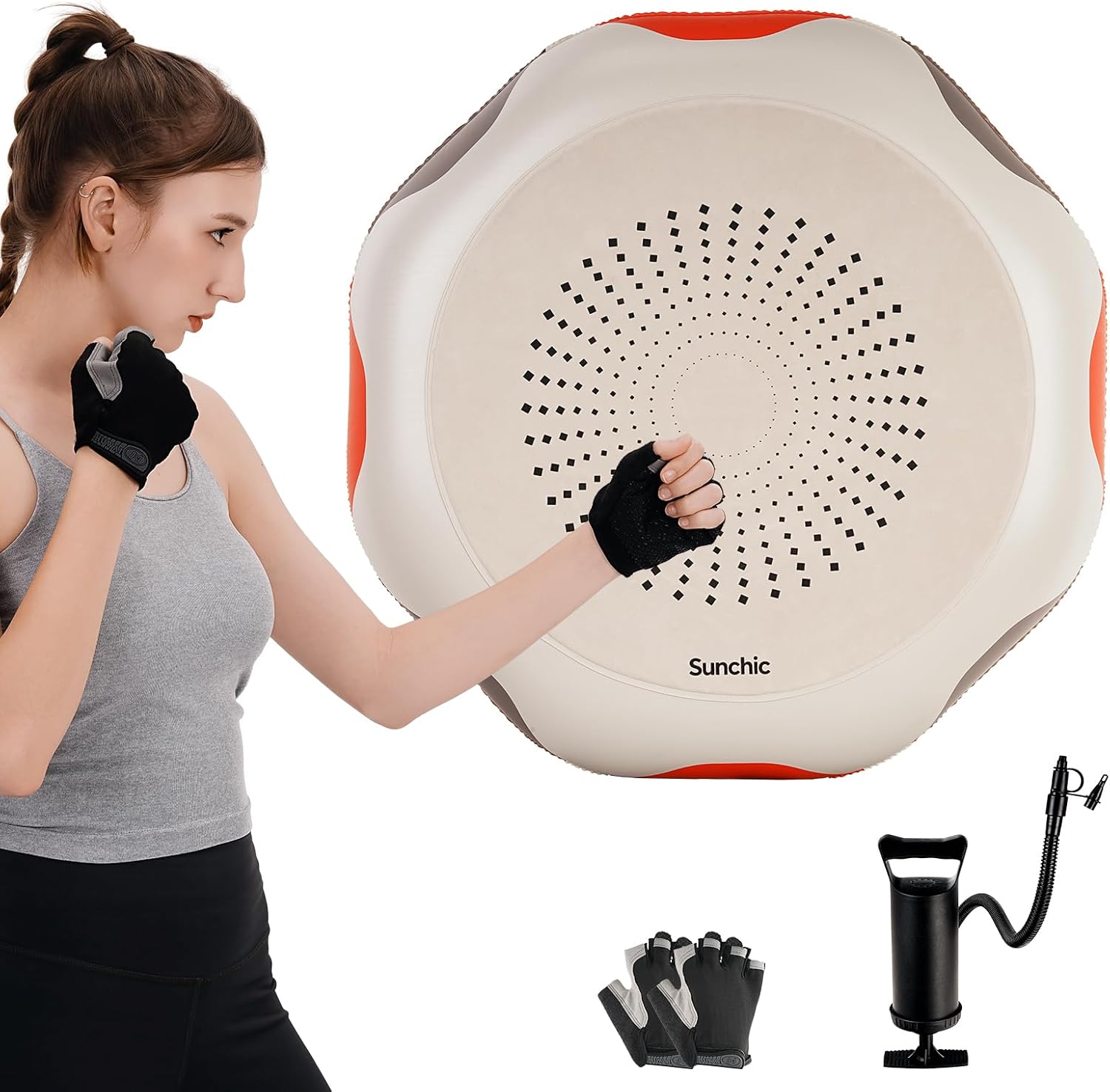 Punching Bag for Adults, Sunchic 2026 New Boxing Machine with Boxing Gloves and Air Pump, No Stand Required, Wall-Friendly Design,The Faster You Punch, the Stronger the Suction to the Wall