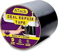 Vista 10 de ATack Cinta de parche y sellado impermeable, transparente, 4 pulgadas x 10 pies, cinta de barrera de agua para detener la reparación de fugas