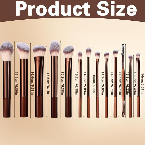 Makeup Brush Set, 17Pcs Ended Professional Travel Makeup Brushes, Foundation Concealer Blush Eyeshadow Brushes with 3 Makeup Puffs & Storage Pouch