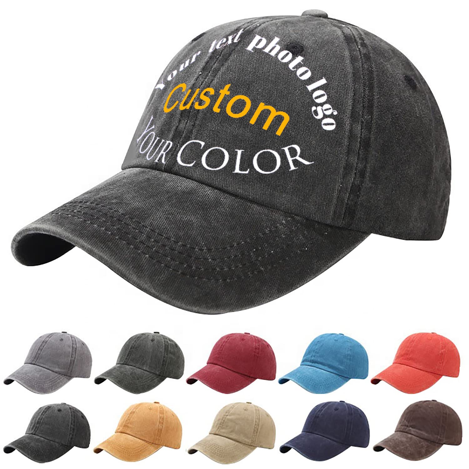 帽子 philme vintage like logo cap (unisex) LINMAGCO Custom Baseball Cap,100% Cotton Vintage Style