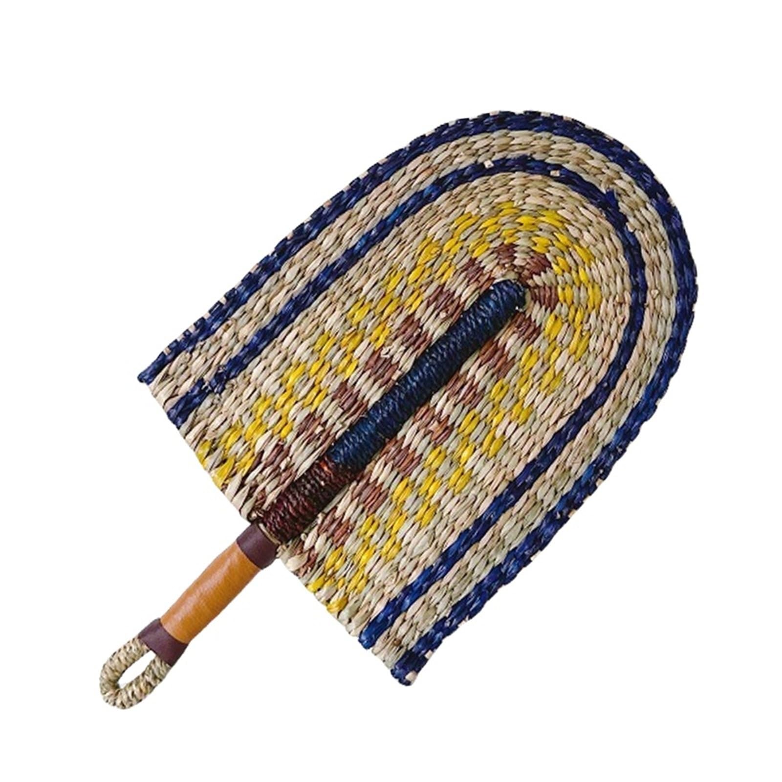 WJLYDM Summer Cooling Cattail Fan Straw Handwoven Grass Home Wall Hanging Decoration Crafts(Color 14)