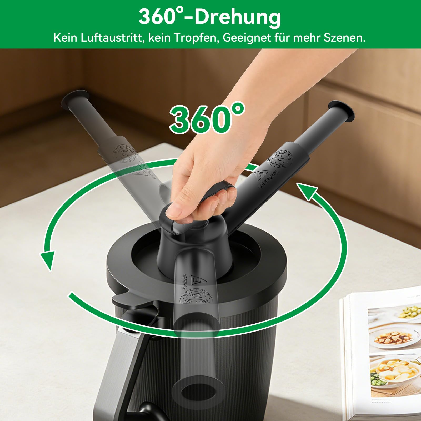 Deviatore Di Vapore Per Bimby TM7, Deviatore Di Vapore Per Proteggere I Pensili Della Cucina, Girevole A 360°, Extra Lungo, Accessorio Per Bimby TM7 Privo Di BPA, Lavabile In Lavastoviglie