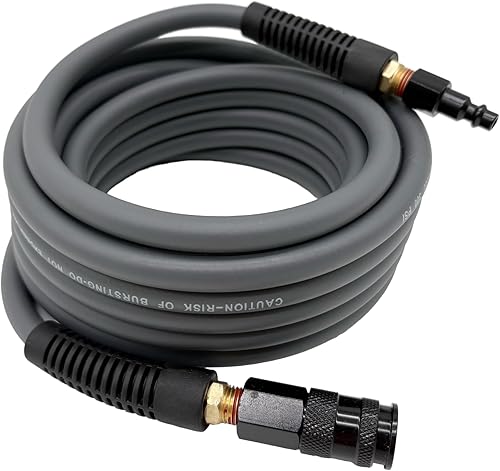 Miniatura 21 de Manguera de aire híbrida (PVC) de 1/4 pulg. x 25 pies, manguera de compresor de aire 300 PSI de alta resistencia, resistente a los dobleces