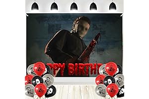 Thriller Killer Role Party Backdrop with 24Pcs Balloons Michael Myers