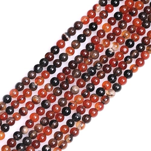 Miniatura 148 de GEM-Inside - Cuentas sueltas de ágata india natural de 0.157 pulgadas (0.157 in) con cuentas redondas de cristal energético para hacer joyas, 15