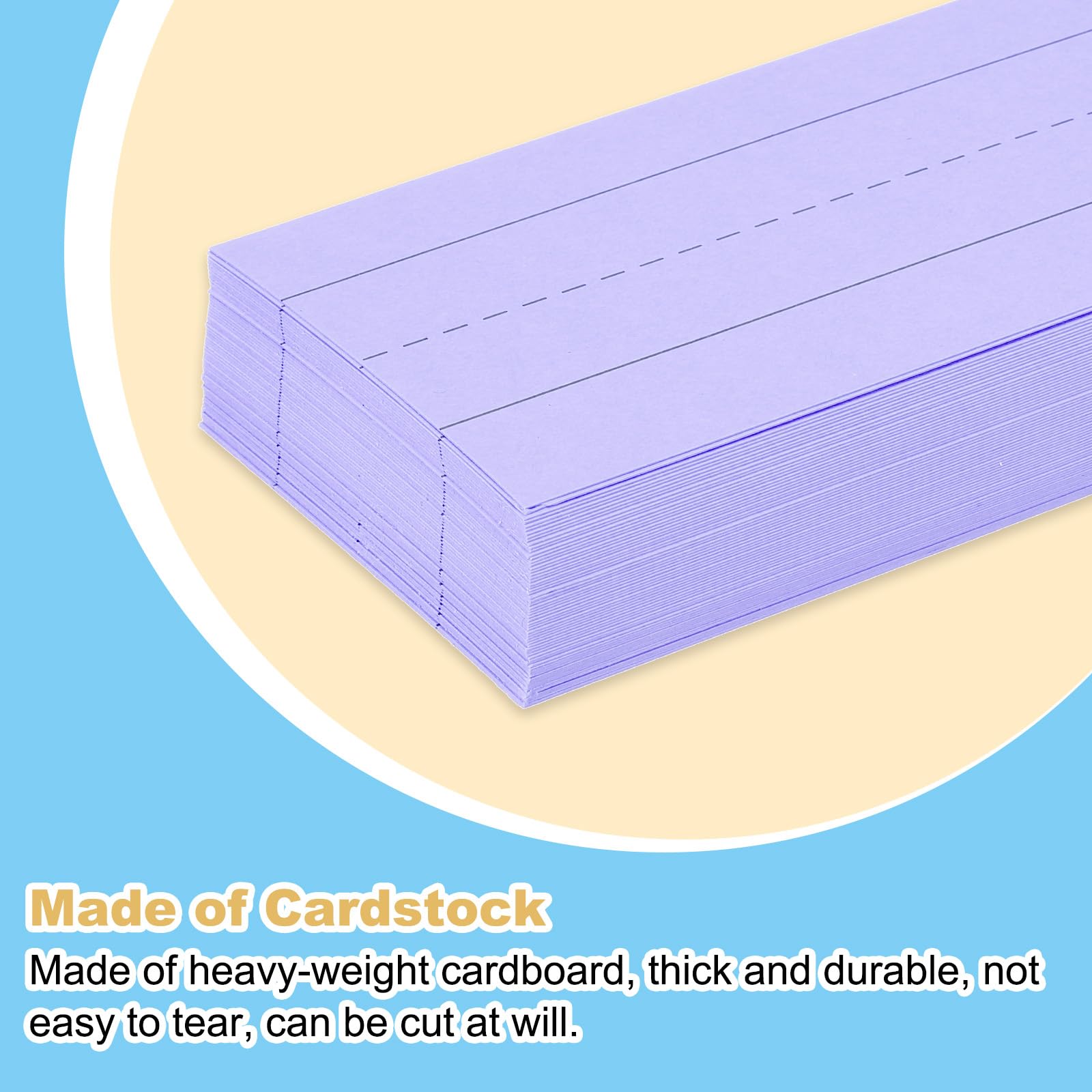 PATIKIL 100 Sheets Ruled Sentence Strips - Image 3