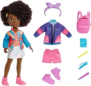 Mattel Karmaâ€™s World School to Stage Fashion Pack 14-Piece Set with Doll (8.7-in), Clothes, and Accessories for Styling Play