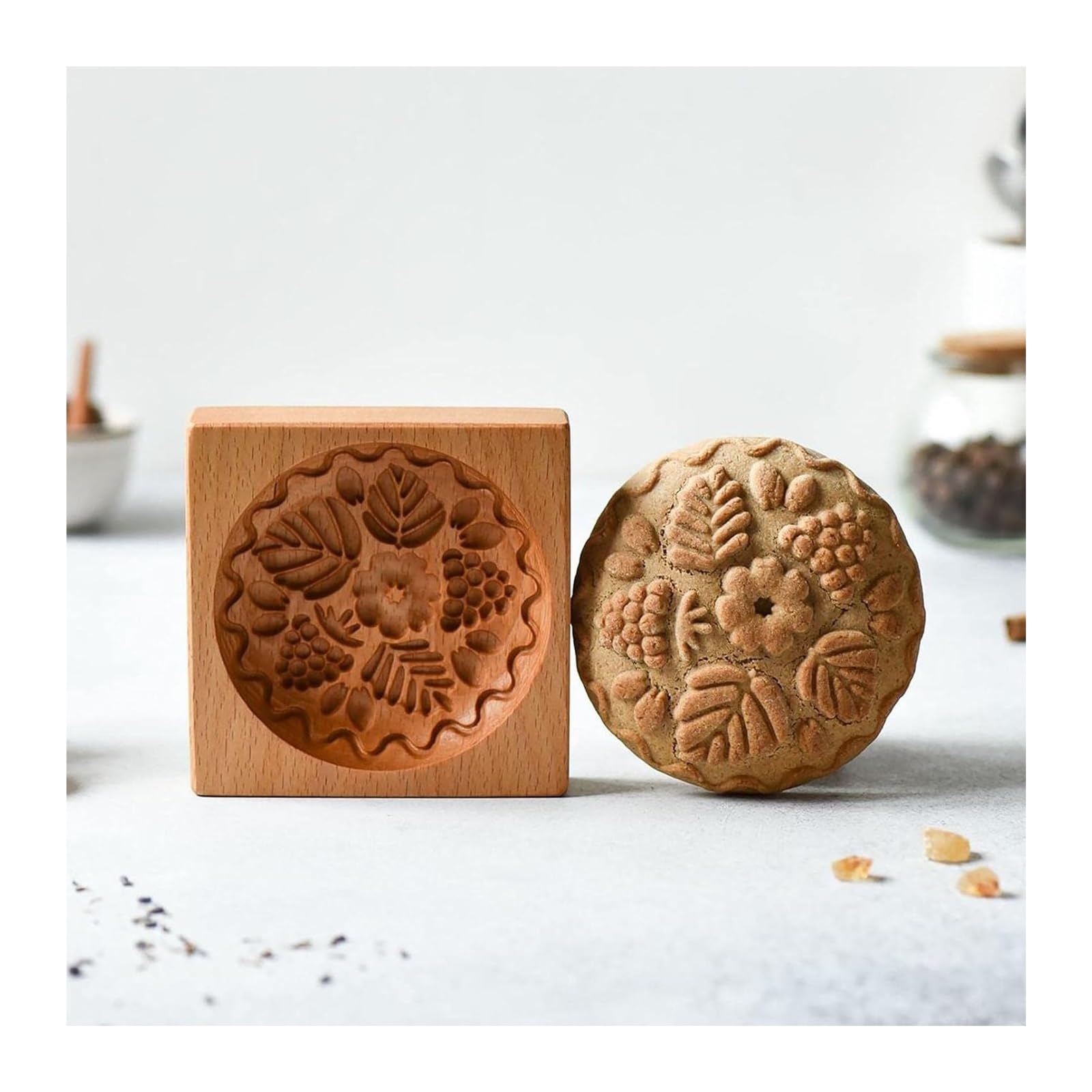 Molde para galletas, Moldes, molde tallado, sello en forma de corazón, estampado relieve, cortadores galletas