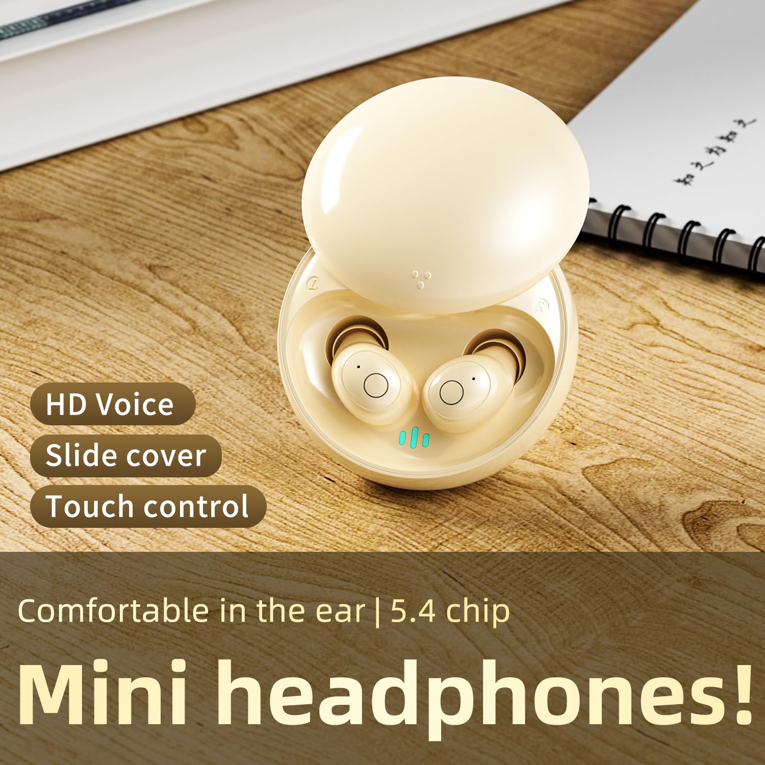 Mini auriculares invisibles para dormir de lado, auriculares inalámbricos con cancelación de ruido Bluetooth 5.4 con batería de larga duración, diseño apto para dormir, comodidad durante toda la noche