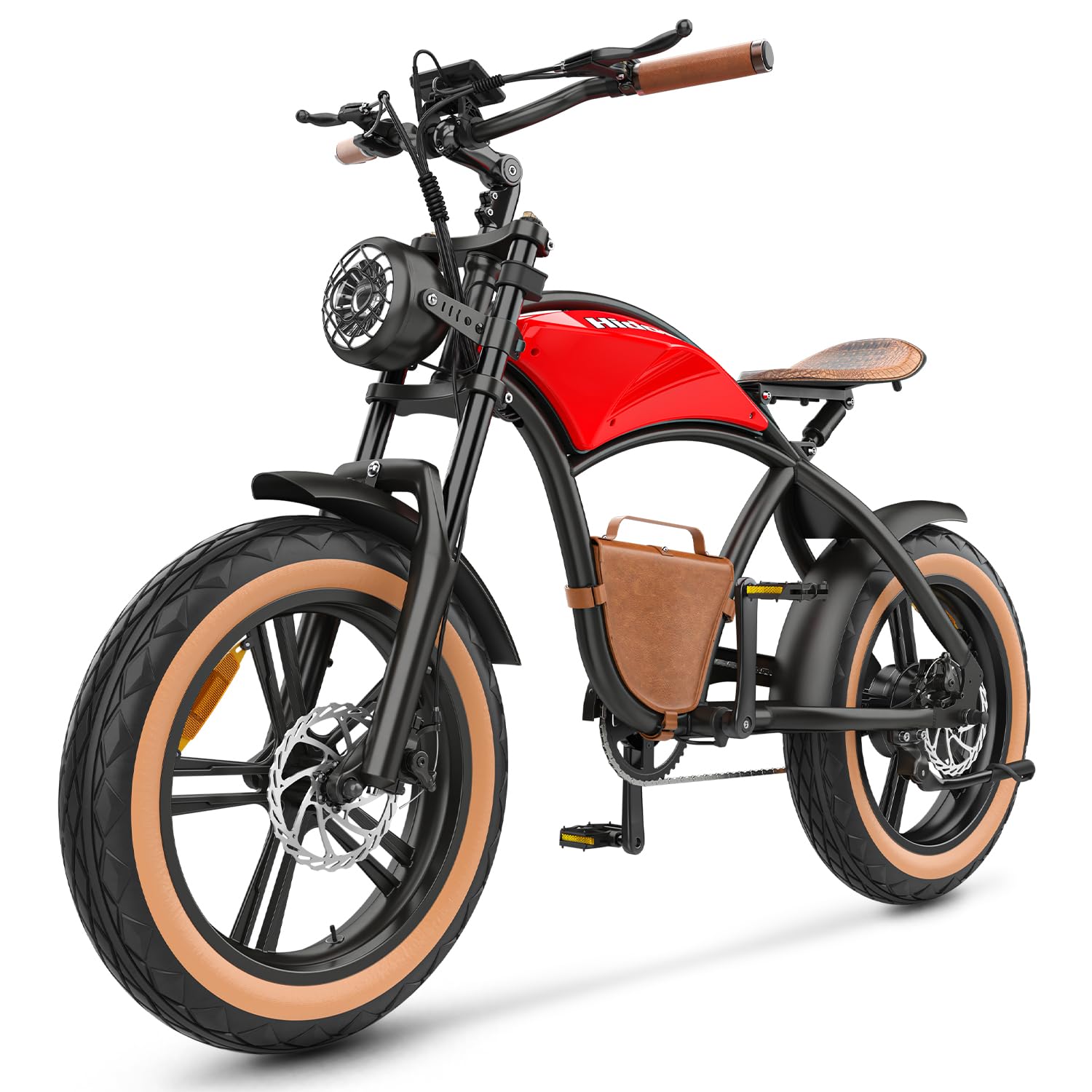 Electric Bike Adults,1000W Brushless Motor,48V 12.5Ah Battery Ebike, 40 Miles Max Range Electric Bicycles, 20" Fat Tire Retro Motorcycle Design,15.5 mph Top Speed,Double Brake System