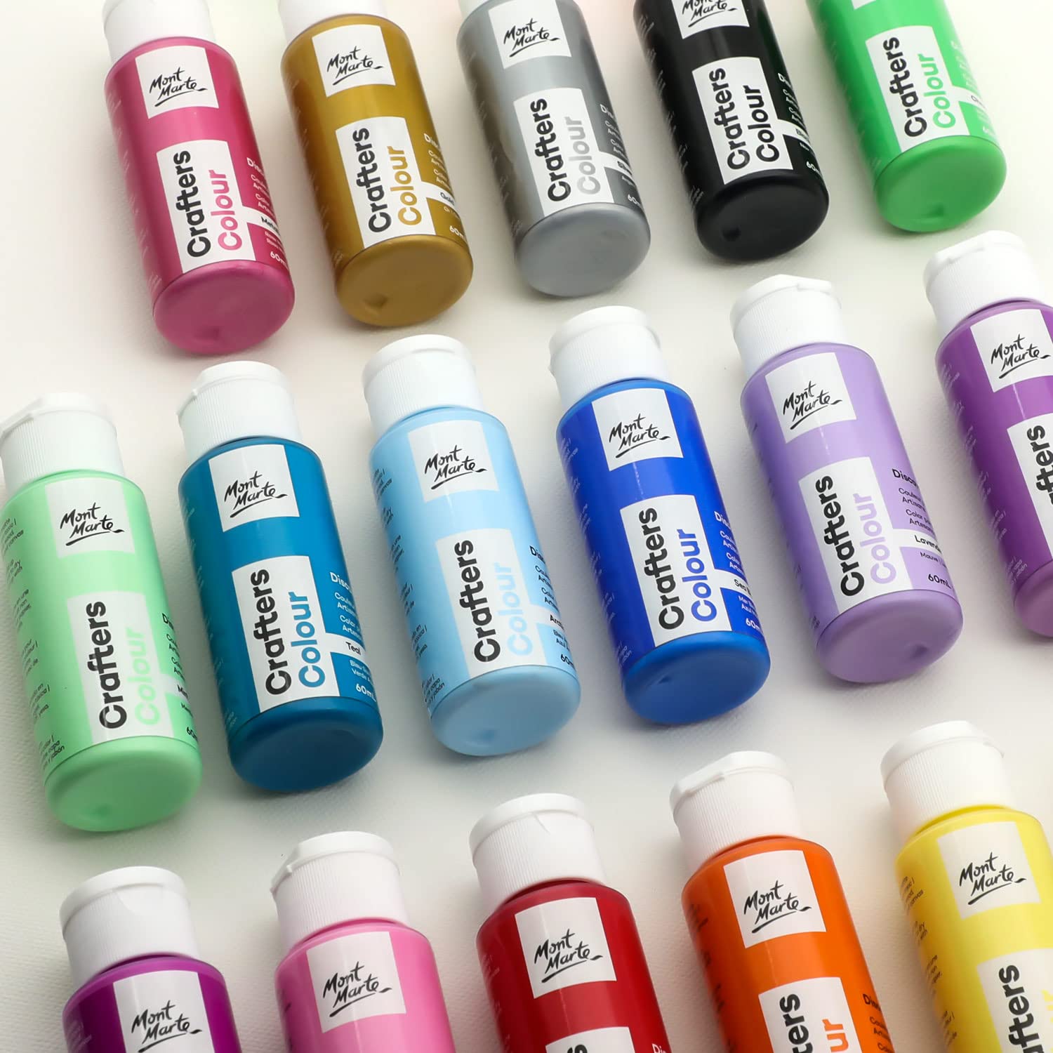 Amazon | Mont Marte アクリル絵の具セート 21pc x 60ml Crafters