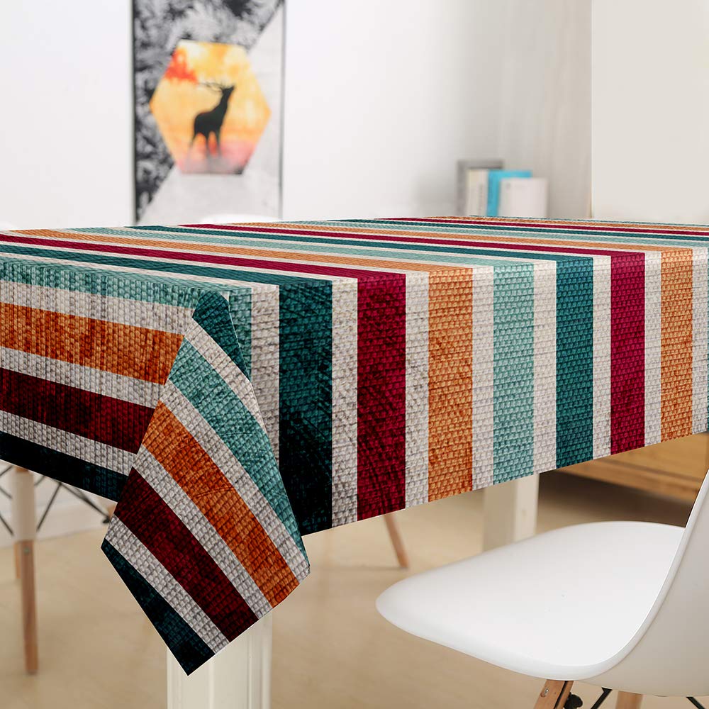 Hearda Multicolore Tablecloth Wipeable Waterproof Wipe Clean, 3D Printed Rectangle Tablecloths Table Cover For Kitchen Picnic Party Buffet Weddings Birthday Christmas (,150X260cm)