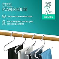 Vista 3 de Perchas para pantalones para hombre, 15 perchas de metal antideslizantes con extremos abiertos