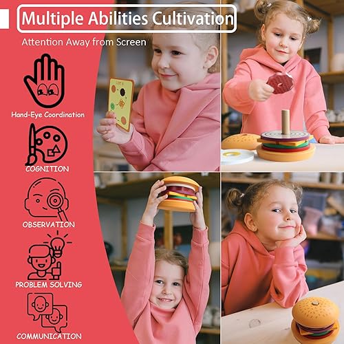 Miniatura 5 de Juguetes Montessori para niños pequeños de 3, 4 y 5 años, juguete de simulación, comida falsa para niños de 3 a 5 años, bloques de construcción