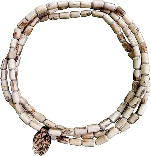 ANVIKA 0.315 in redondo de 3 capas Original Vrindavan Tulasi Kanthi Mala con Radha Krishna, (albahaca sagrada) collar, Tulsi mala, Meditación