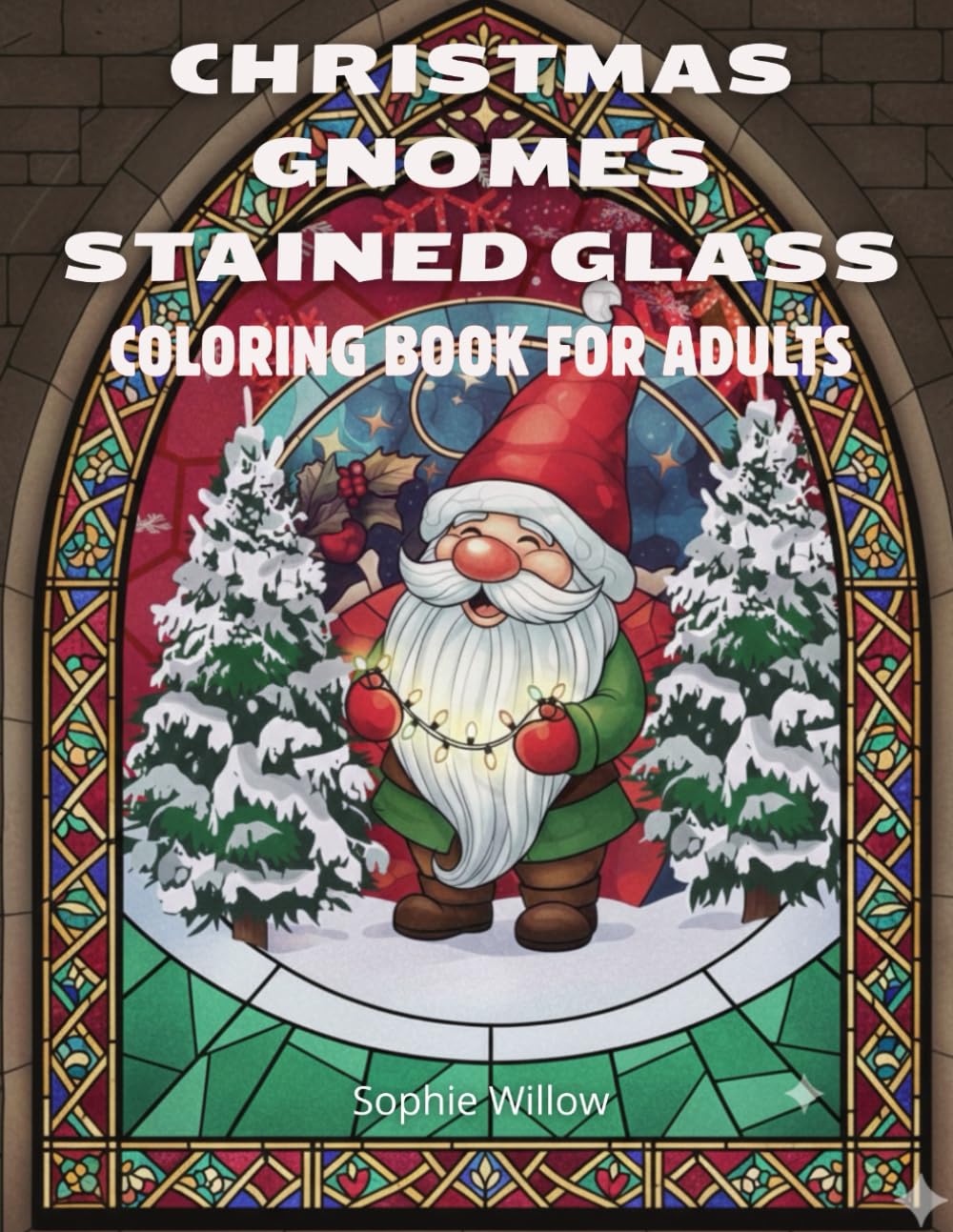 Christmas Gnomes Stained Glass Coloring Book for Adults: Intricate Holiday Designs for Relaxation and Stress Relief