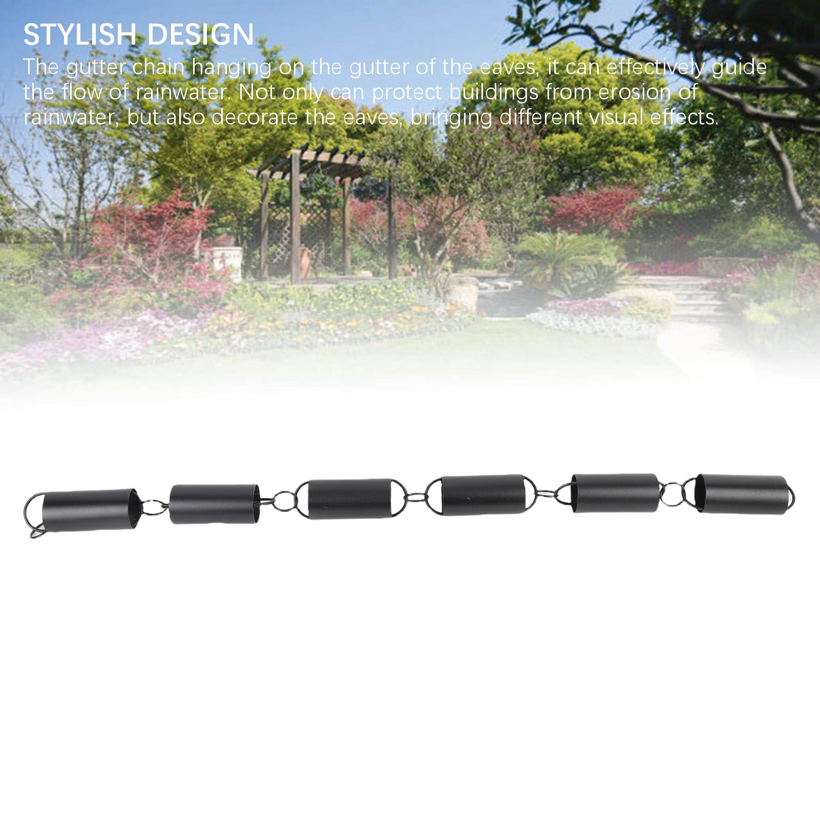 Catena Antipioggia per grondaie |Raccoglitore per Pioggia con Cilindro in Lega di Alluminio |Alternativa Decorativa al pluviale per Portico/Patio/Giardino |Caratteristica