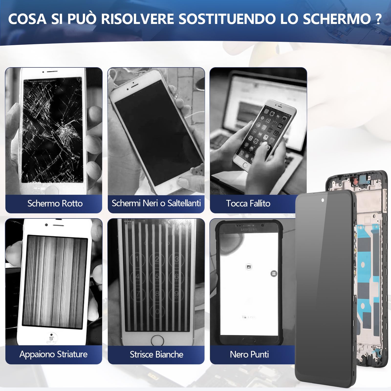 RongZy LCD Schermo per Oppo A40/A40M Display di Ricambio Touch Screen Digitizer Parti di Riparazione per Oppo A3 4G CPH2669 CPH3669 LCD Display con Strumenti(Nero con Cornice, 6.67")