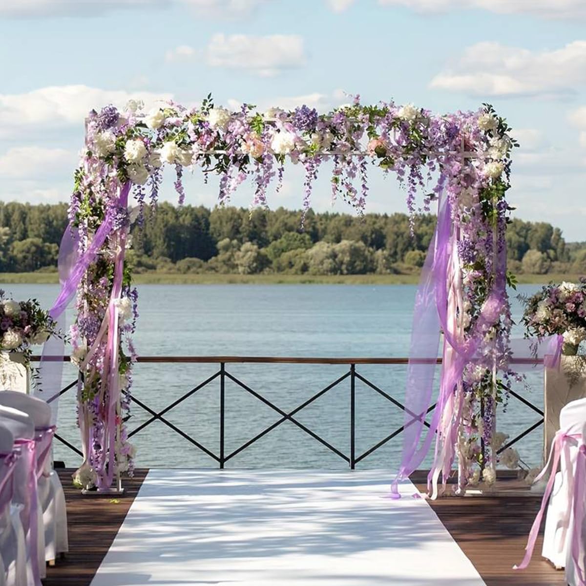 Ghirlanda di glicine artificiali da appendere, fiori finti, seta, viti, rattan, decorazione per casa, matrimonio, fiocco, parete, giardino, verde, camera da letto, esterno, ufficio, feste (24