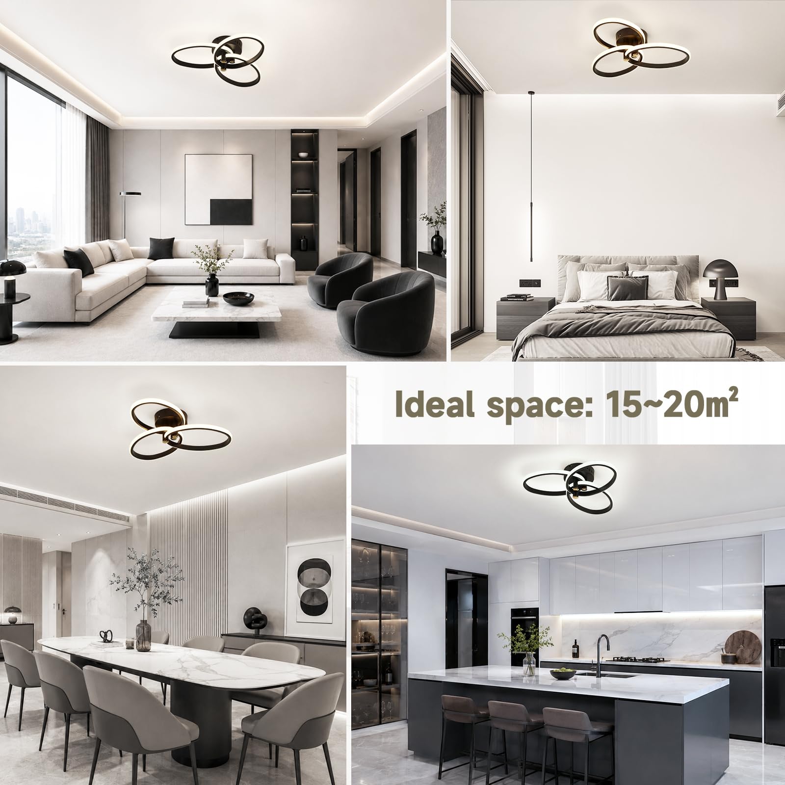 OTREN LED Deckenleuchte Dimmbar Deckenlampe Wohnzimmer mit Fernbedienung