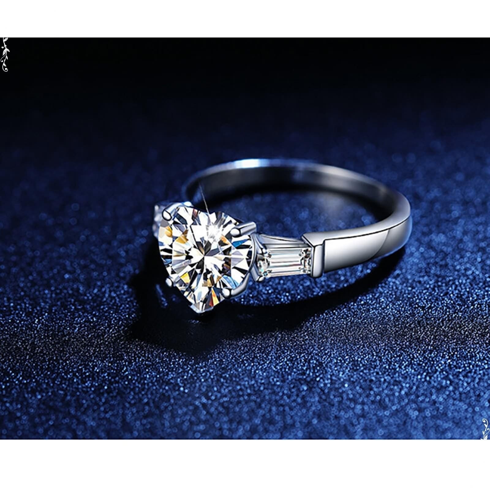 Wycian Moissanite pierścionki zaręczynowe pierścionek obietnica białe złoto 18K serce rozmiar H 1/2 moda dla pań biżuteria urodzinowa