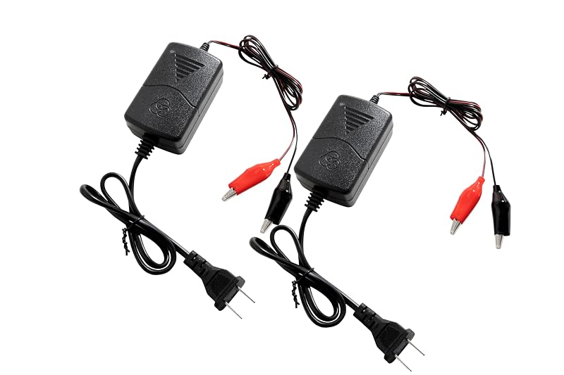 Kit com 2 Carregadores Automáticos de Bateria 12 V, 1 A, com Carga de Manutenção e Proteção contra Curto-Circuito
