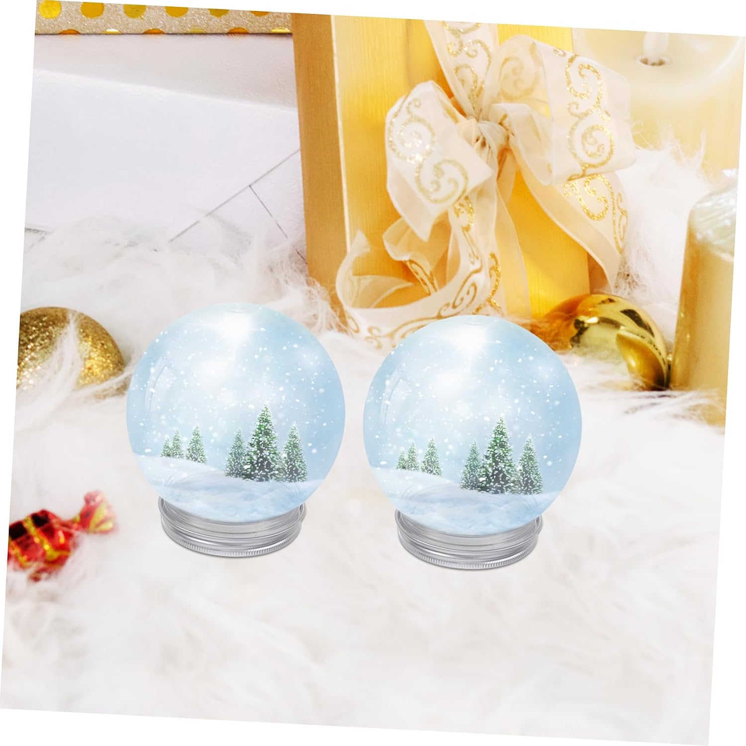 Plastic Water Globe 4pcs PET DIY Supplies Xmas Round Model