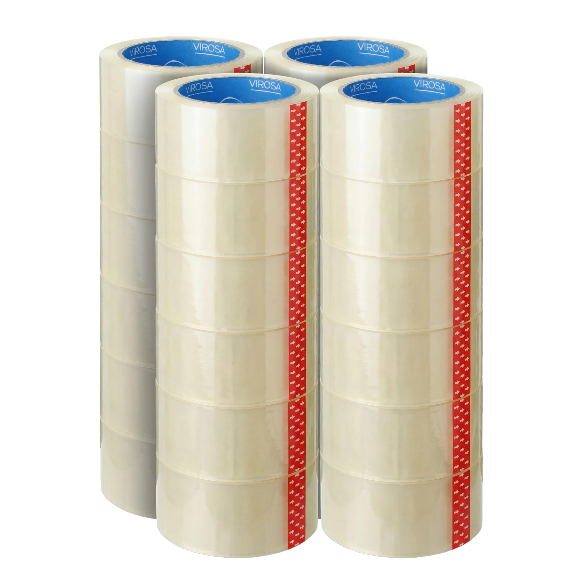 VIROSA 24-Pack Clear Packing Tape โ 48mm x 66m Heavy Duty Packaging Tape Rolls for Moving Boxes, Shipping, Storage & Warehouse Use