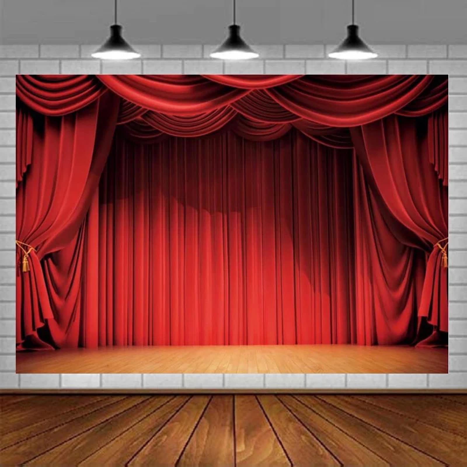 Fotografia Sfondo Tende rosse Pannelli Ondeggiamento Finestra Musica Teatro Palcoscenico Sfondo Decorazione Festa Ritratto Scatto Poster