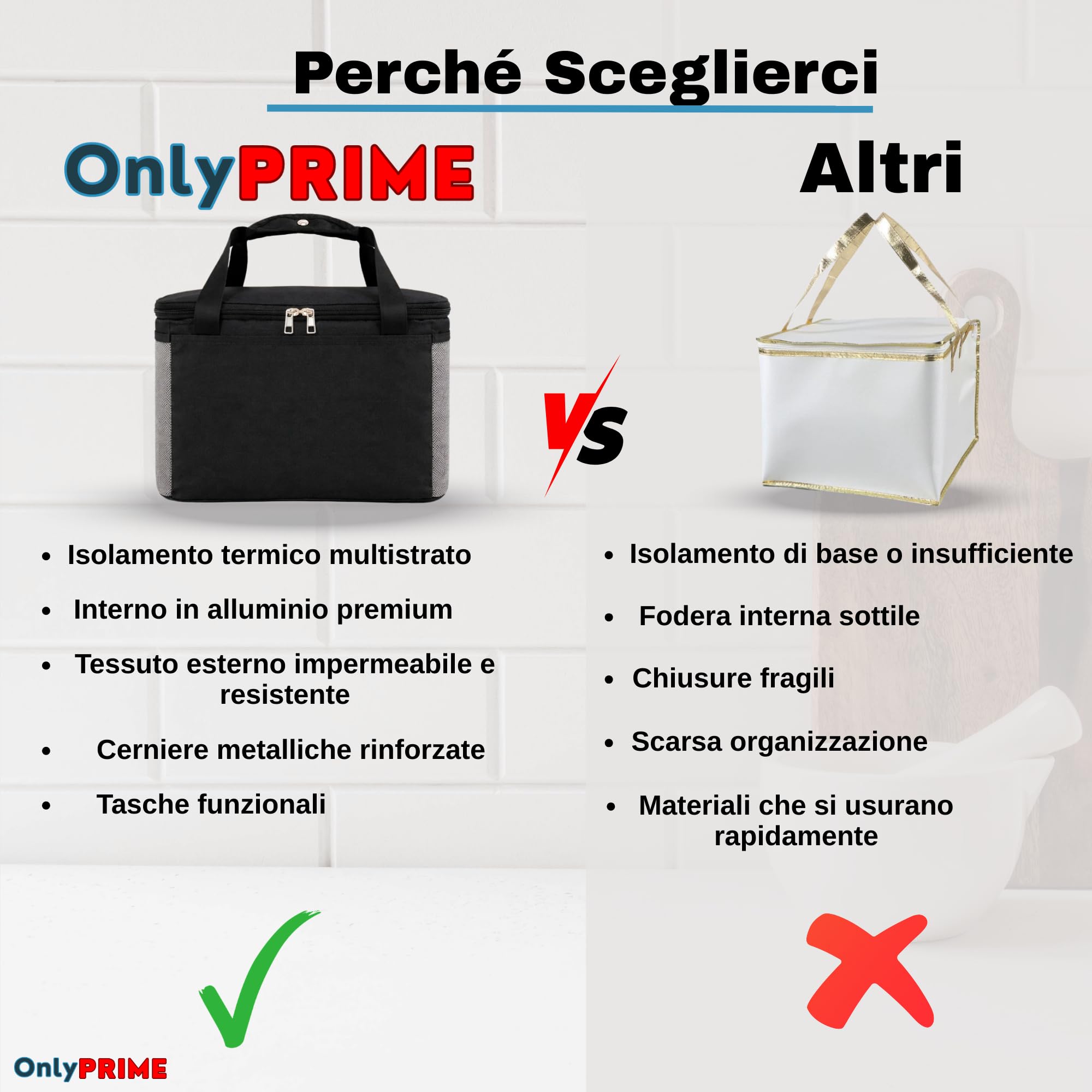Borsa Termica Porta Pranzo 6L Impermeabile Interno Alluminio Tracolla Regolabile
