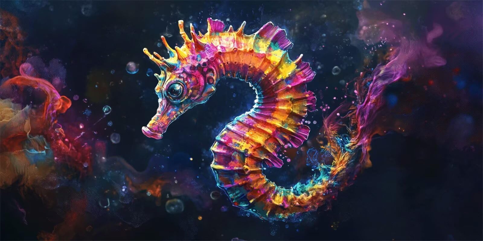 Diamond Painting Kits for Adults Animal, Seahorse Diamod Art Painting Kits for Beginner, DIY Square Full Drill Diamond Dots Crystal Art Paintings for Home Wall Room Decor, Gifts for Women 50x100cm-570