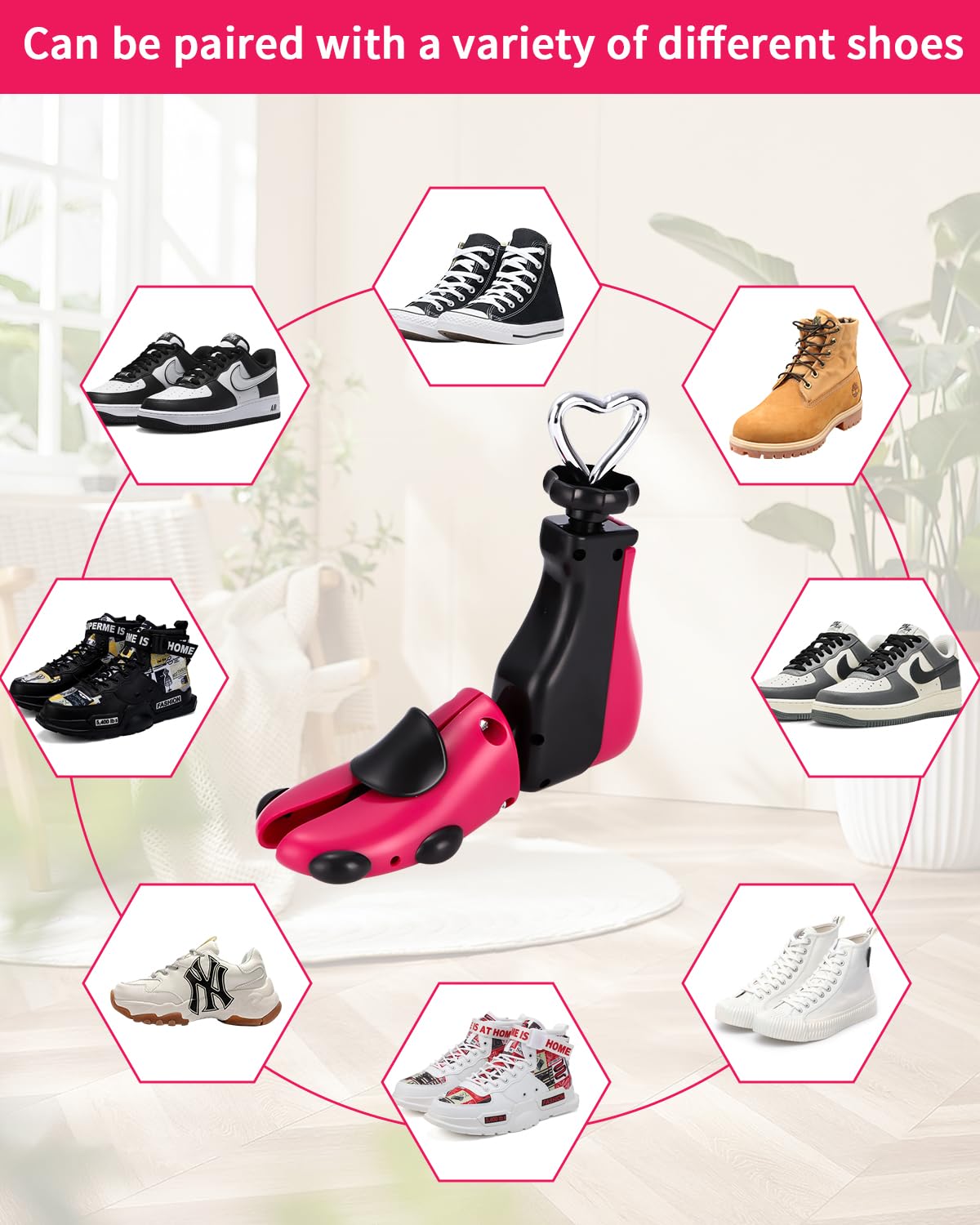 Yulado Hormas para Zapatos, Plástico Ensanchador de Con Calzador, Dilatador Unisex, Justable Longitud y Anchura Horma Ensanchar Zapatos, Ideales para Deportivas, Planos.