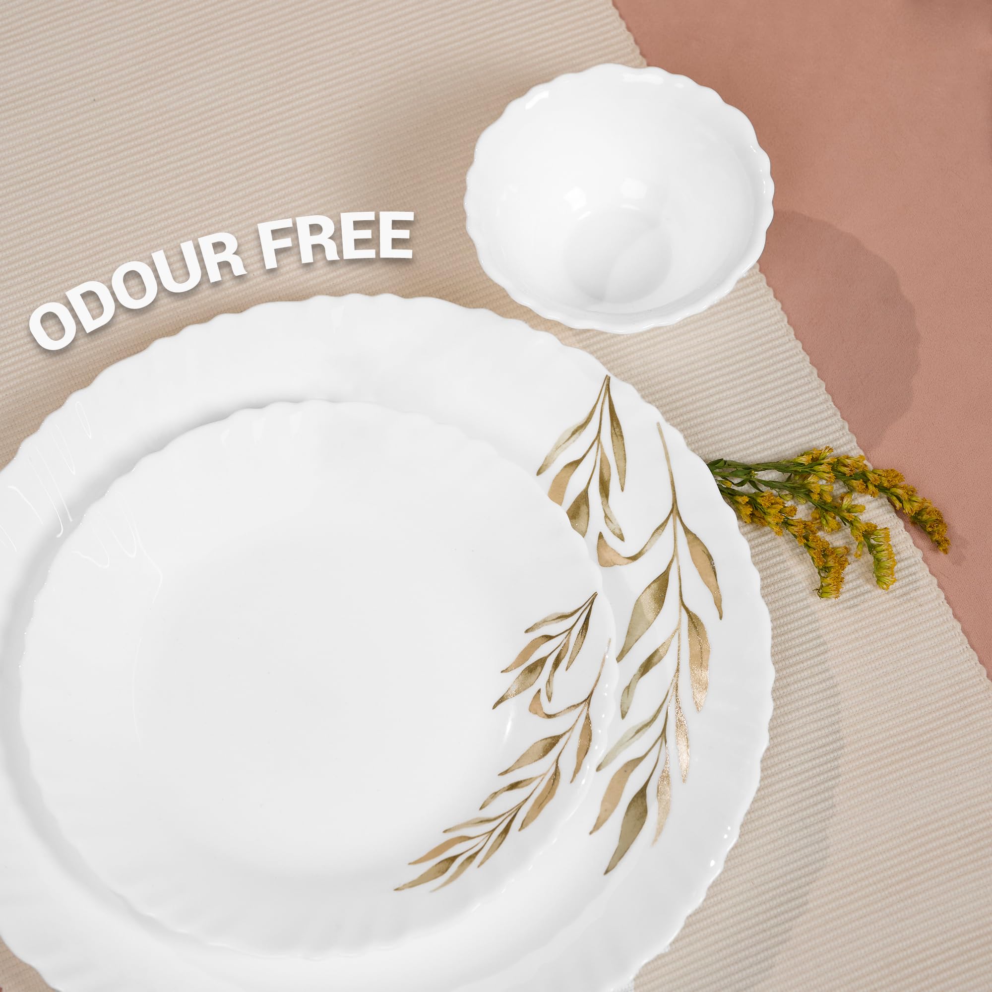 Treo Opalware Dinner Set - 6 Plates & Bowls -3 Treo Opalware Dinner Set - 6 Plates & Bowls -3