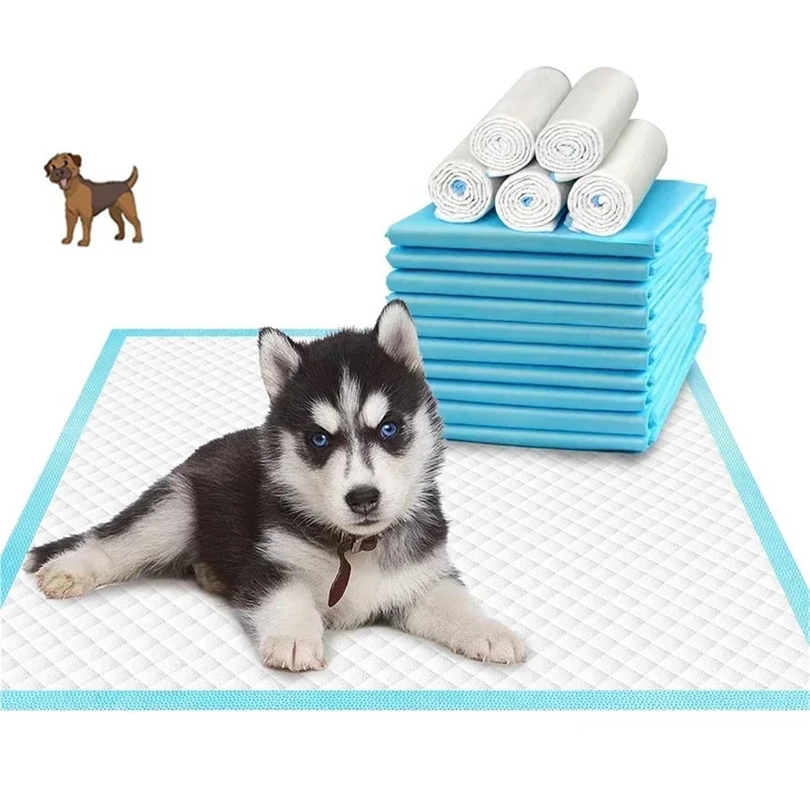 Super Absorbent Dog Diapers Disposable Puppy Training Urine Pads Quick-drying Surface Pads Cleaning Pads Pet Products(S 33cmx45cm 100Pcs)