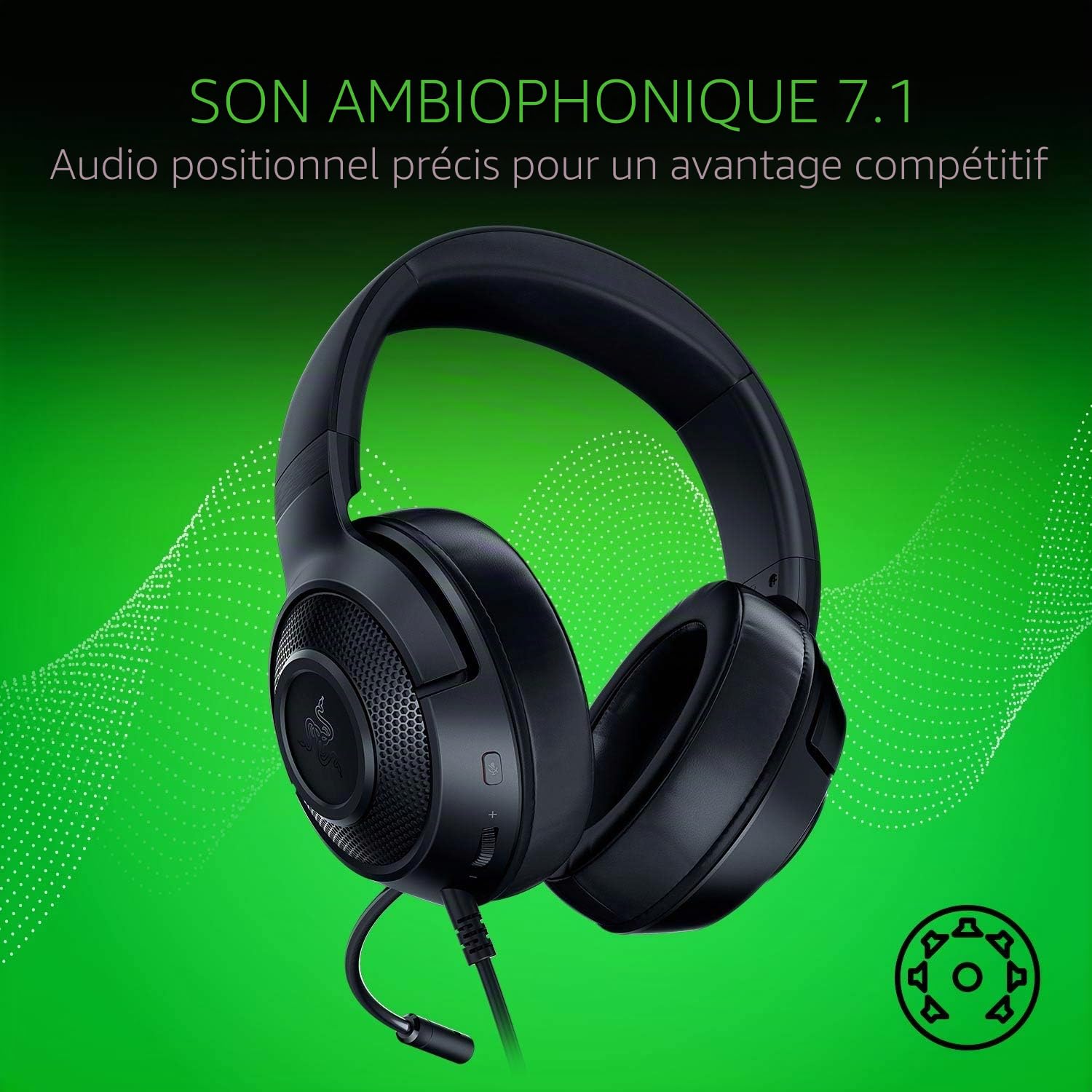 BlackShark V2 X Casque de Gaming avec Son Surround 7.1, Pilote 50 mm