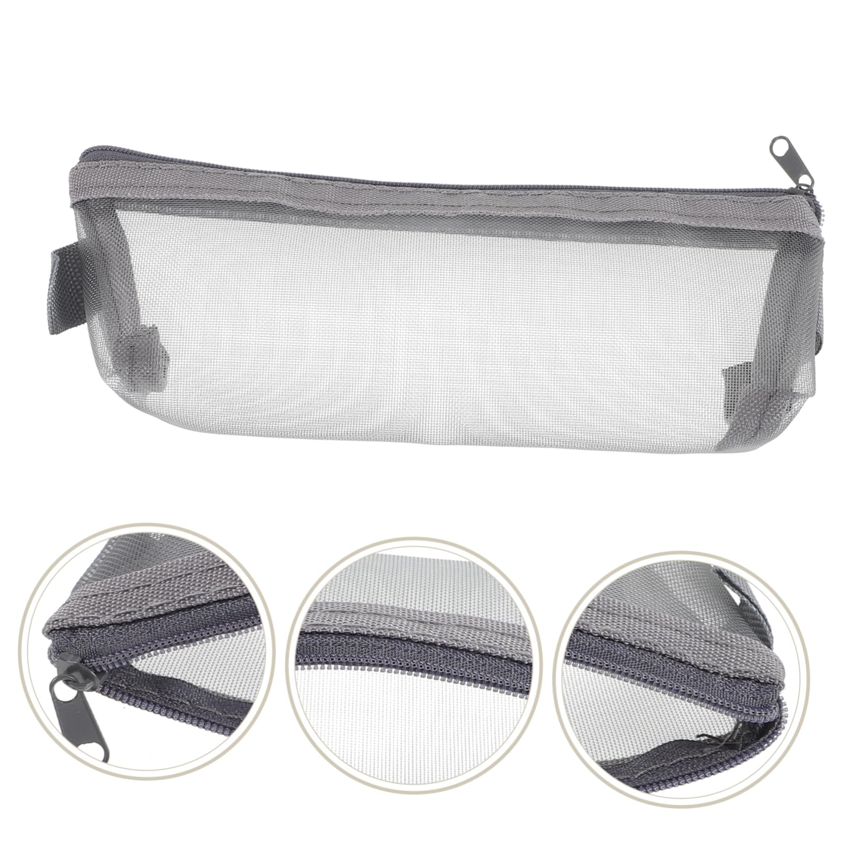 Pochette Filet Trousse Transparente avec Fermeture Éclair Grande Capacité Double Compartiment pour Ranger Crayons et Fournitures