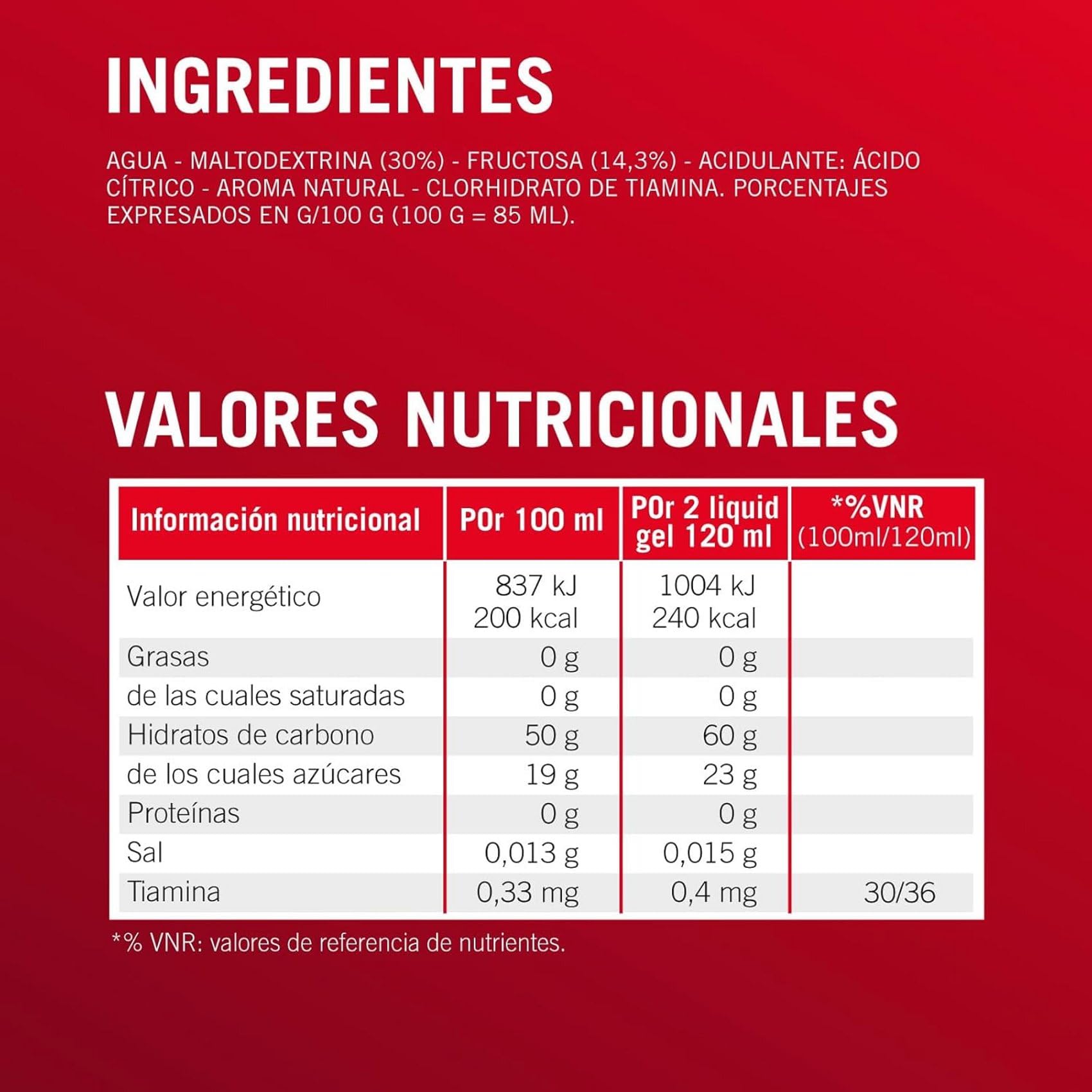 Enervit, Liquid Gel Limón, Ideal para Deportes de Resistencia, Proporciona 30 Gramos de Carbohidratos, con Maltodextrina, Fructosa y Vitamina B1, 18 Paquetes de 60 Mililitros