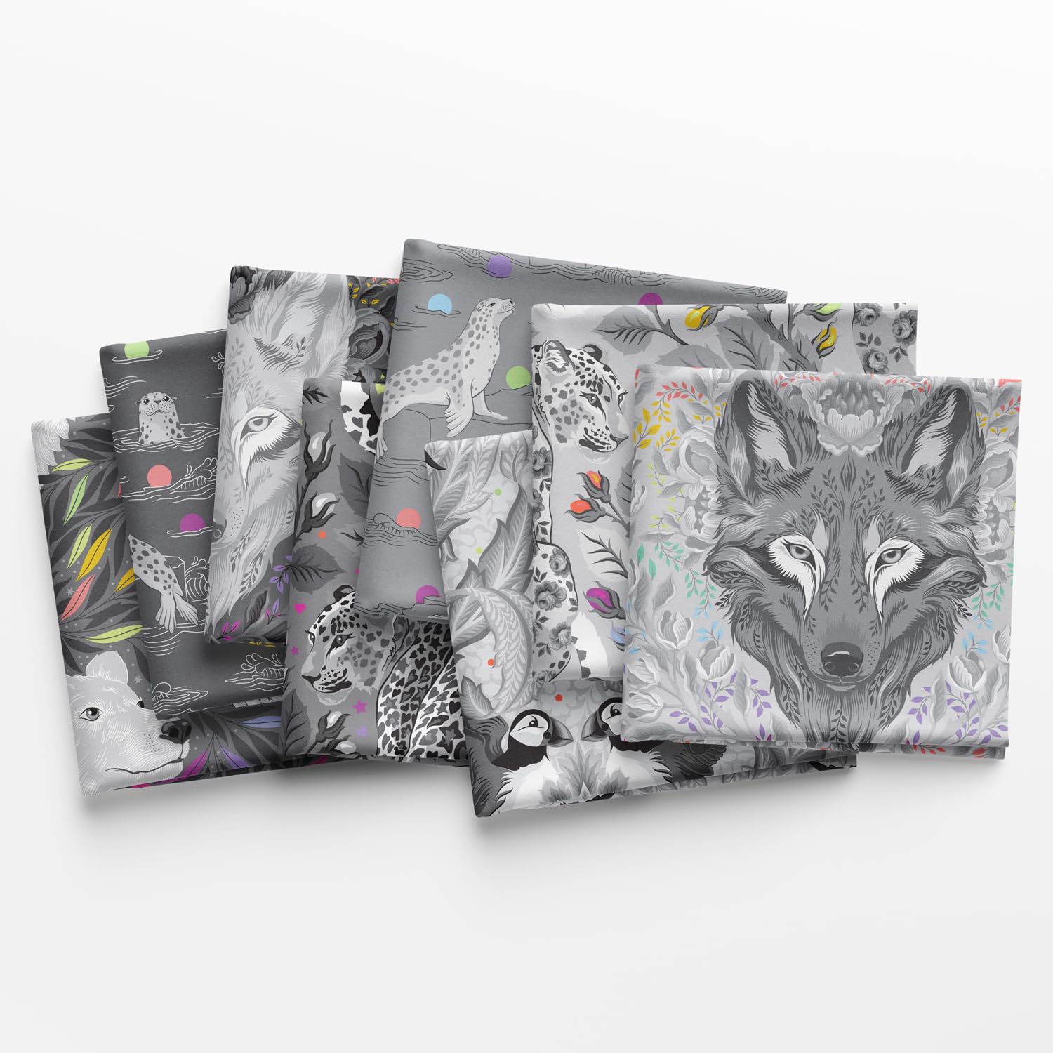 Freespirit Fabrics Multicolor Graywork Fat Quarter Bundle (8 Pieces) By Tula Pink For Freespirit