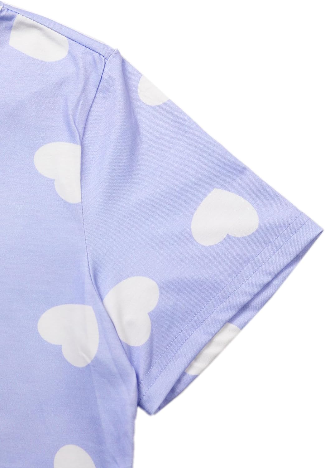 Hilinker Womens Cute Graphic 2 Piece Pajamas Short Sleeve Top with Shorts Comfy Loung Set - Image 4