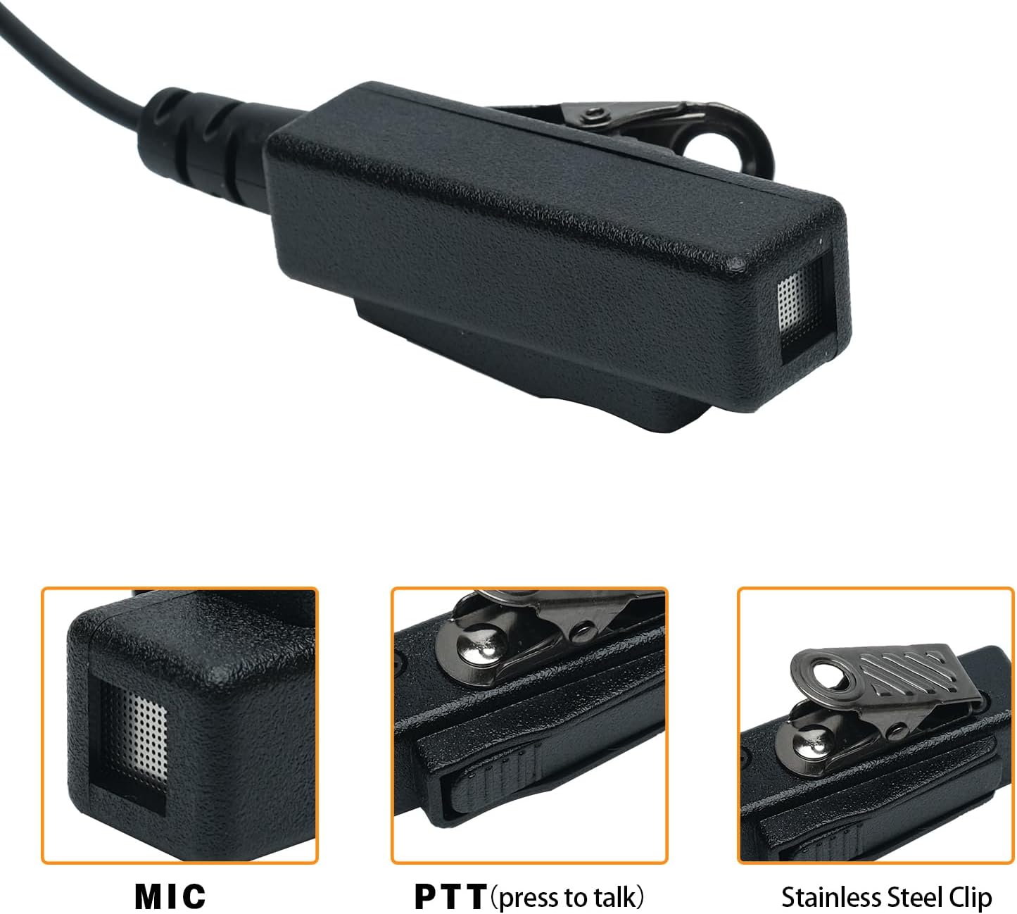 Acoustic Tube Earpiece Headset with PTT Mic for Hytera HYT BD502 BD502i PD502 PD562 TC-508 TC-580 Walkie Talkie Radio 10Pack