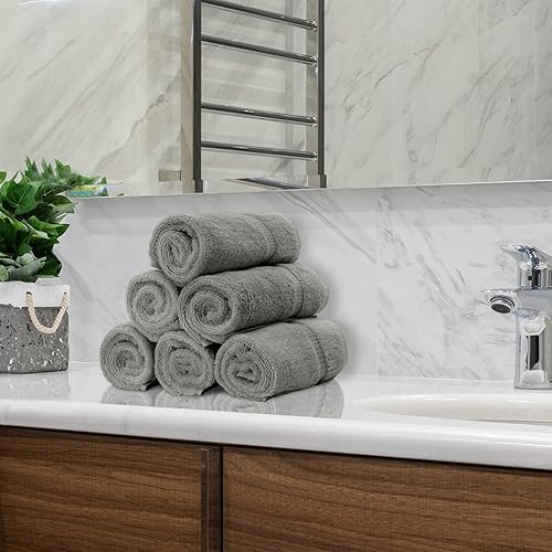 Miniatura 20 de Monogrammed Hand Towel, 16 x 30 Inches Set of 2, Personalized Gift- White Letter Embroidered with Square Design on Black Towel - Extra Absorbent