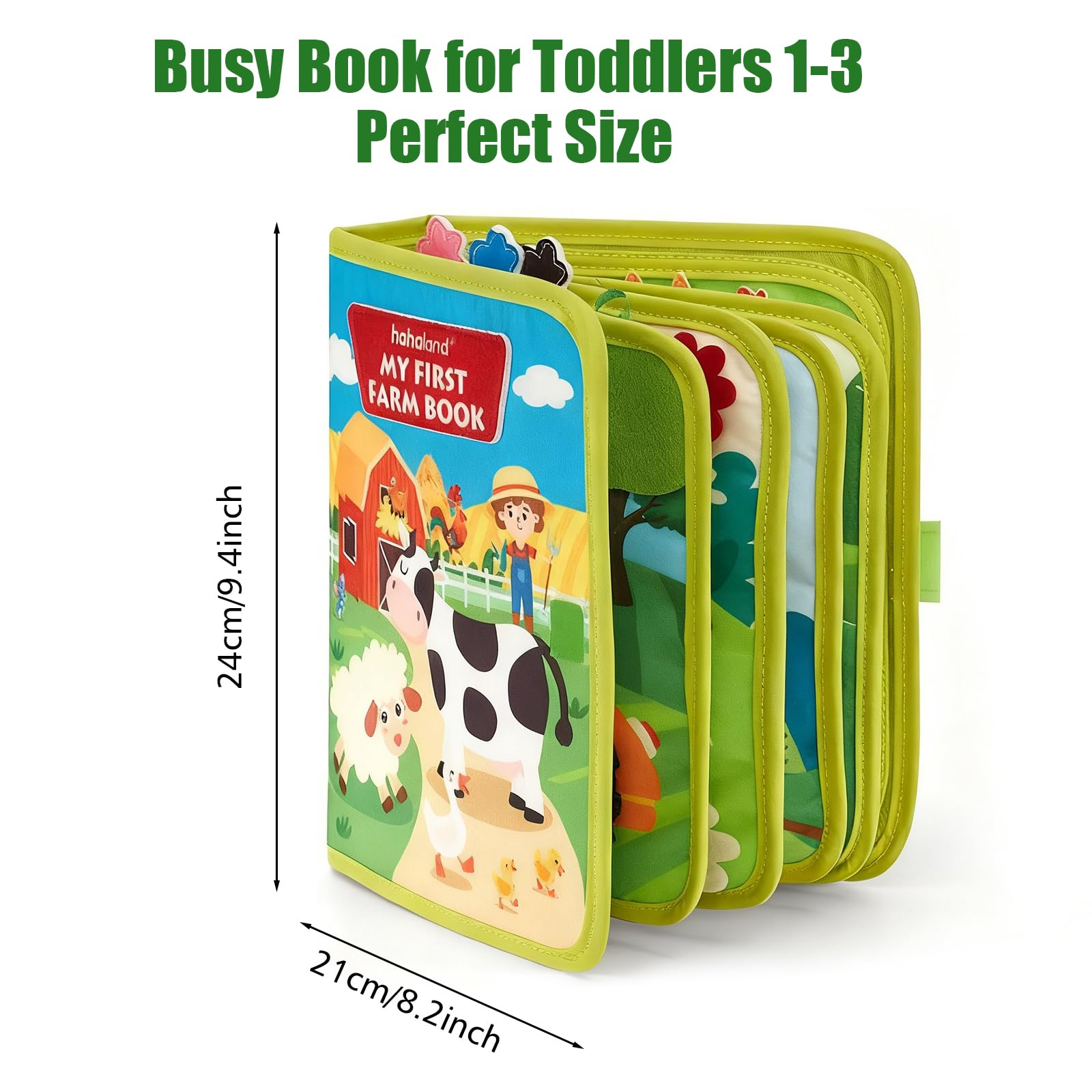 Montessori Farm Story Book Busy Board 20-in-1 Sensory Activity Book Durable Felt Educational Busy Book Travel-Friendly Hands-On Learning Kit Developmental Farm Themed Montessori Board for Gifting - Image 2