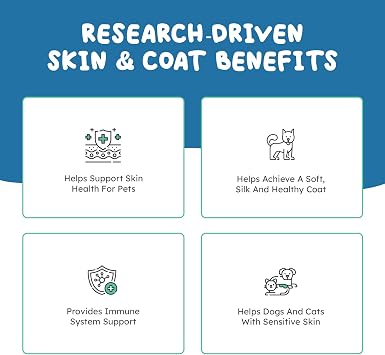 Wild Alaskan Salmon Oil for Dogs & Cats Skin & Coat Support, 250ml | Rich omega-3 fish oil supports healthy skin, shiny coat, joints, heart, and immune function in dogs and cats