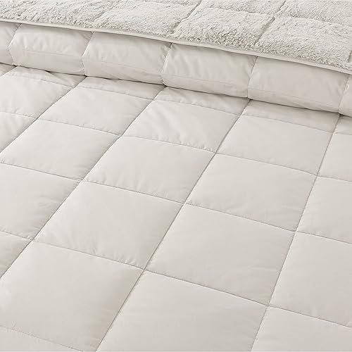 Miniatura 8 de feather & loom Manta reversible de plumón alternativo, microfibra que se invierte en una felpa acogedora, relleno alternativo de plumón