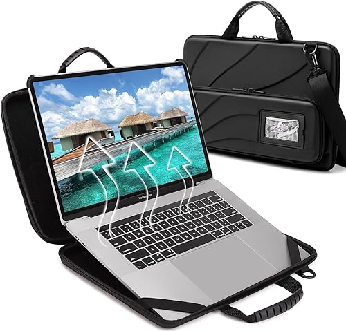 Miniatura 7 de BUG Funda rígida para laptop de 14.2 a 15.6 pulgadas con asa a prueba de golpes, impermeable, funda protectora de EVA, bolsa de transporte para