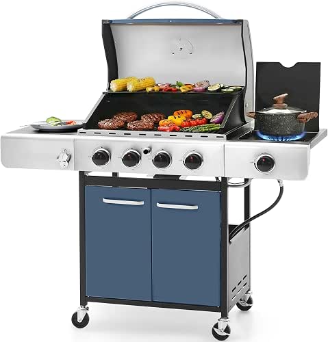 Sophia & William 4-Burner Gas BBQ Grill with Side Burner