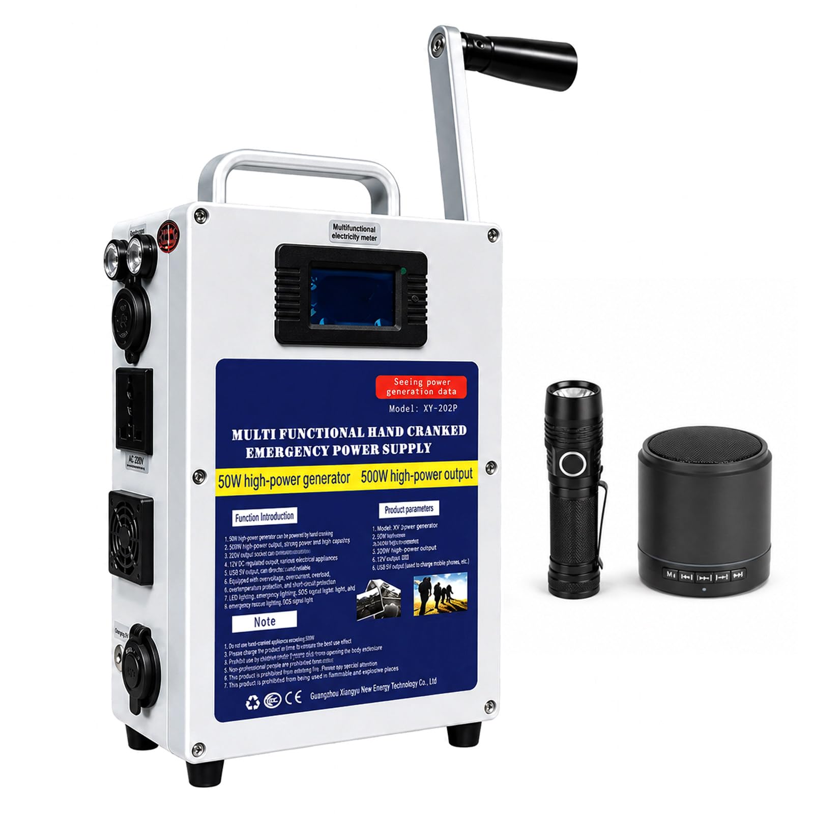 Hand Crank Generator 150W/500W, Portable Emergency Power Supply 500W