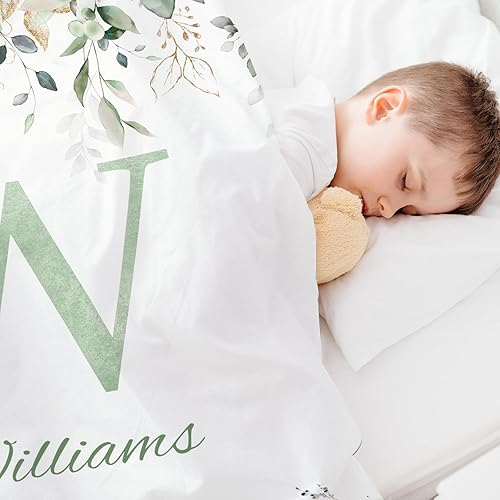 Miniatura 2 de Manta de bebé personalizada con nombre, manta personalizada con nombre floral para niñas pequeñas, mantas de franela suave, regalo conmemorativo
