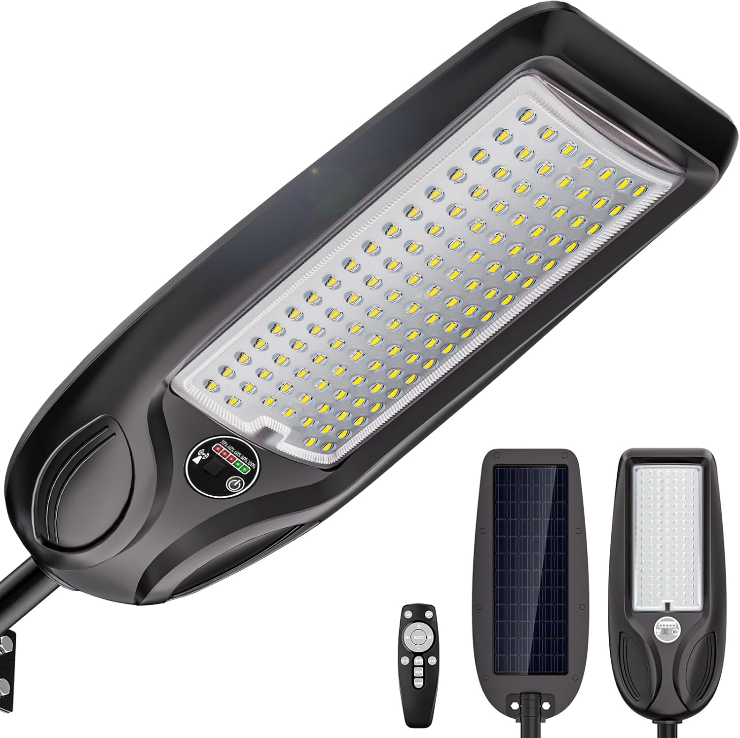 10000W Solar Street Lights Outdoor, Heavy Duty Solar Powered LED Flood Light Outside, Commercial Parking Lot Lighting Dusk to Dawn, Motion Sensor with Remote Waterproof for Garage, Pathway