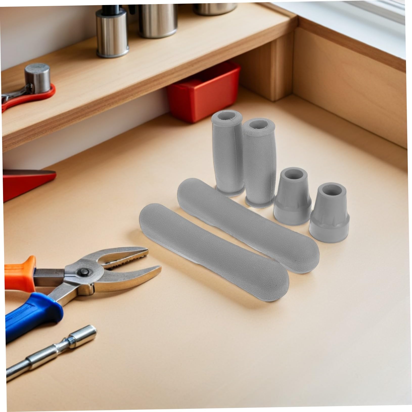 4 Juegos Kit Almohadillas para Muletas con Cojines Ergonómicos para Axilas Cubiertas de Agarre para Bastones y Puntas de Goma Antideslizantes Accesorios Ajustables para Soporte